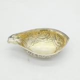 Victorian Sterling Silver Floral Embossed Christening Pap Boat Antique c1860