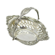 Edwardian Sterling Silver Small Floral Treat Basket Antique 1909 Chester