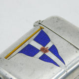 Victorian Sterling Silver & Enamel Royal Navy Flag Vesta Case Antique Birmingham