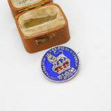 Georgian Sterling Silver & Enamel Shilling Coin Brooch Pin Antique 1825