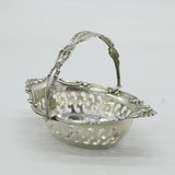 Edwardian Sterling Silver Small Floral Treat Basket Antique 1909 Chester