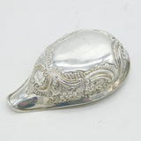 Victorian Sterling Silver Floral Embossed Christening Pap Boat Antique c1860