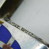 Victorian Sterling Silver & Enamel Royal Navy Flag Vesta Case Antique Birmingham
