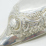 Victorian Sterling Silver Floral Embossed Christening Pap Boat Antique c1860
