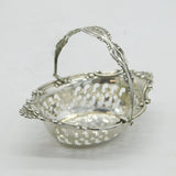 Edwardian Sterling Silver Small Floral Treat Basket Antique 1909 Chester