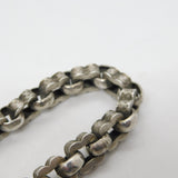 Victorian Sterling Silver Floral Fancy Link Watch Chain Antique c1890