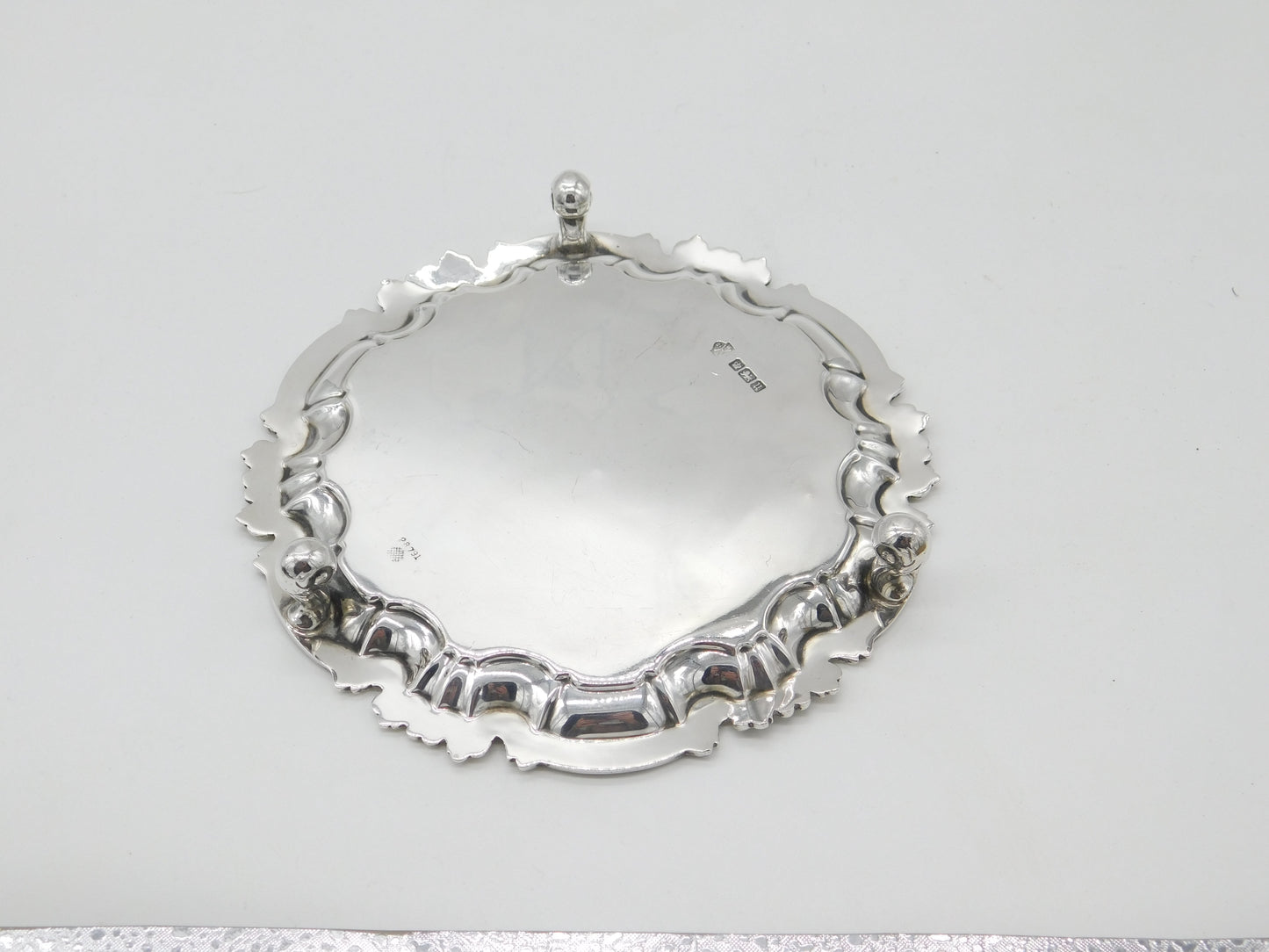 Sterling Silver Salver Tray Art Nouveau Form Antique 1912 Sheffield Hutton