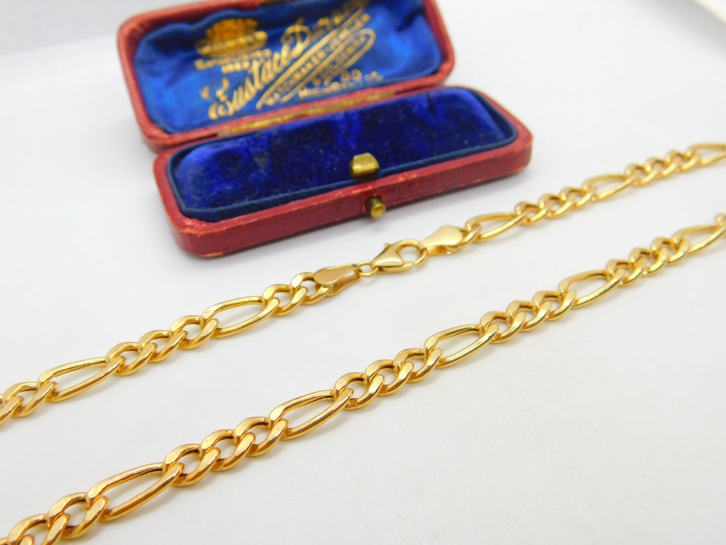 9ct Yellow Gold Essential Figaro Link Chain Necklace 24" Length Vintage c1980