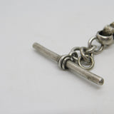 Victorian Sterling Silver Floral Fancy Link Watch Chain Antique c1890