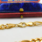 9ct Yellow Gold Essential Figaro Link Chain Necklace 24" Length Vintage c1980