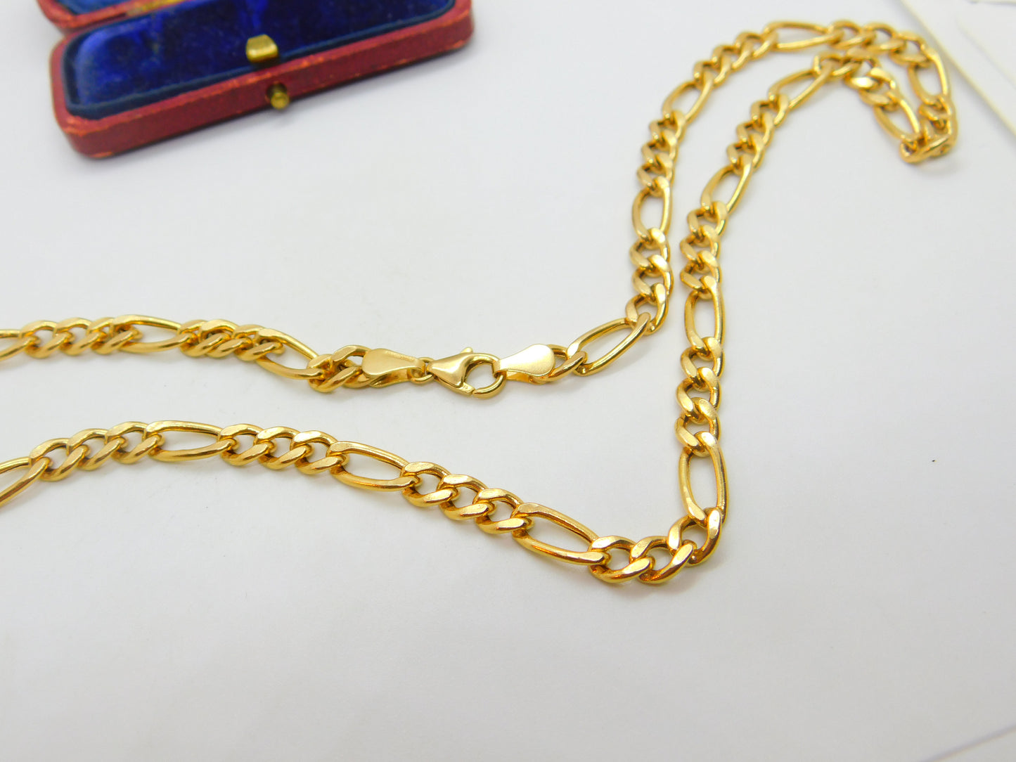 9ct Yellow Gold Essential Figaro Link Chain Necklace 24" Length Vintage c1980