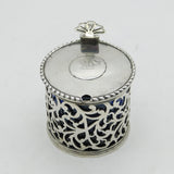 George III Sterling Silver Pierced Floral Lidded Mustard Pot Antique c1780