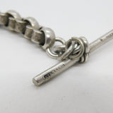 Victorian Sterling Silver Floral Fancy Link Watch Chain Antique c1890