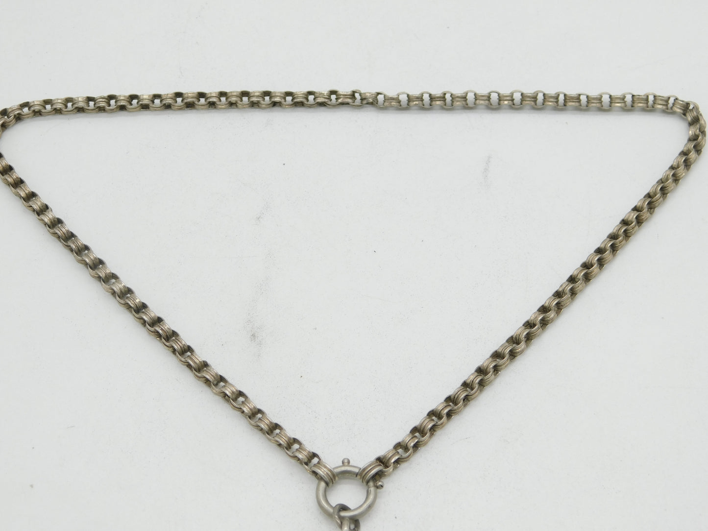 Victorian Sterling Silver Ivy Leaf Pattern Locket Necklace Antique c1880