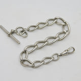 Victorian Sterling Silver Curb Link Albert Watch Chain Antique c1890