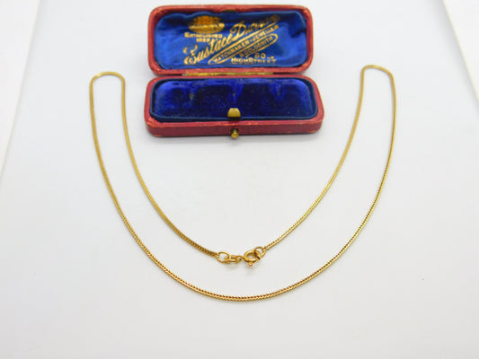 9ct Yellow Gold Singapore Link Necklace 19" Length Vintage 1977 Birmingham