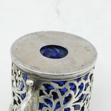 George III Sterling Silver Pierced Floral Lidded Mustard Pot Antique c1780
