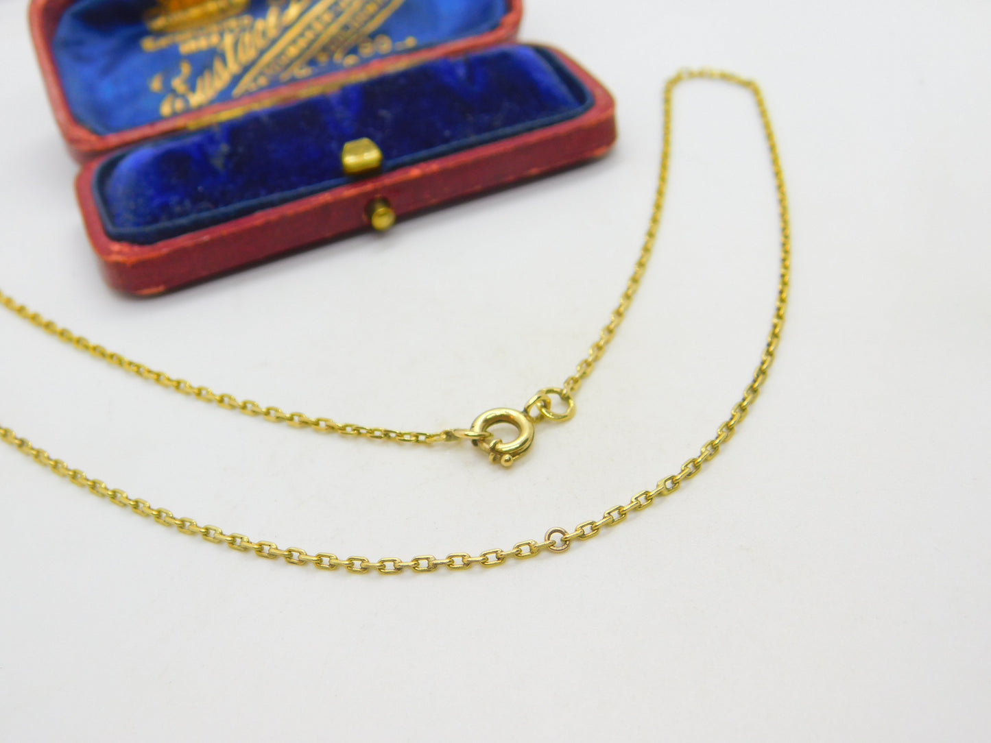 14ct Yellow Gold Cable Link Chain Necklace 15" Length Antique c1930 Art Deco