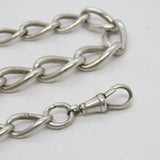 Victorian Sterling Silver Curb Link Albert Watch Chain Antique c1890