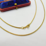 9ct Yellow Gold Singapore Link Necklace 19" Length Vintage 1977 Birmingham