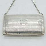 Sterling Silver Crested Ladies Hanging Purse Antique 1920 Birmingham Art Deco