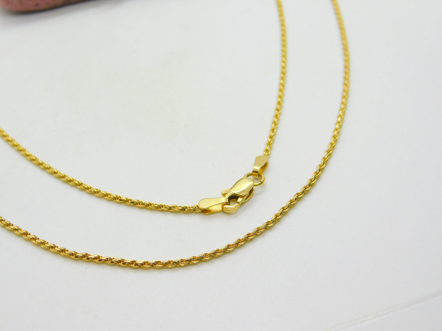 Italian 14ct Yellow Gold Rope Chain Necklace 60cm/24" Length Vintage c1990