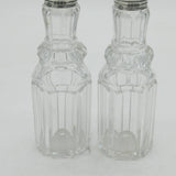 Victorian Pair of Sterling Silver Cut Glass Condiment Casters Antique 1860 London