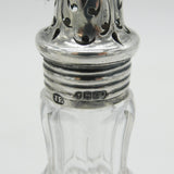 Victorian Pair of Sterling Silver Cut Glass Condiment Casters Antique 1860 London