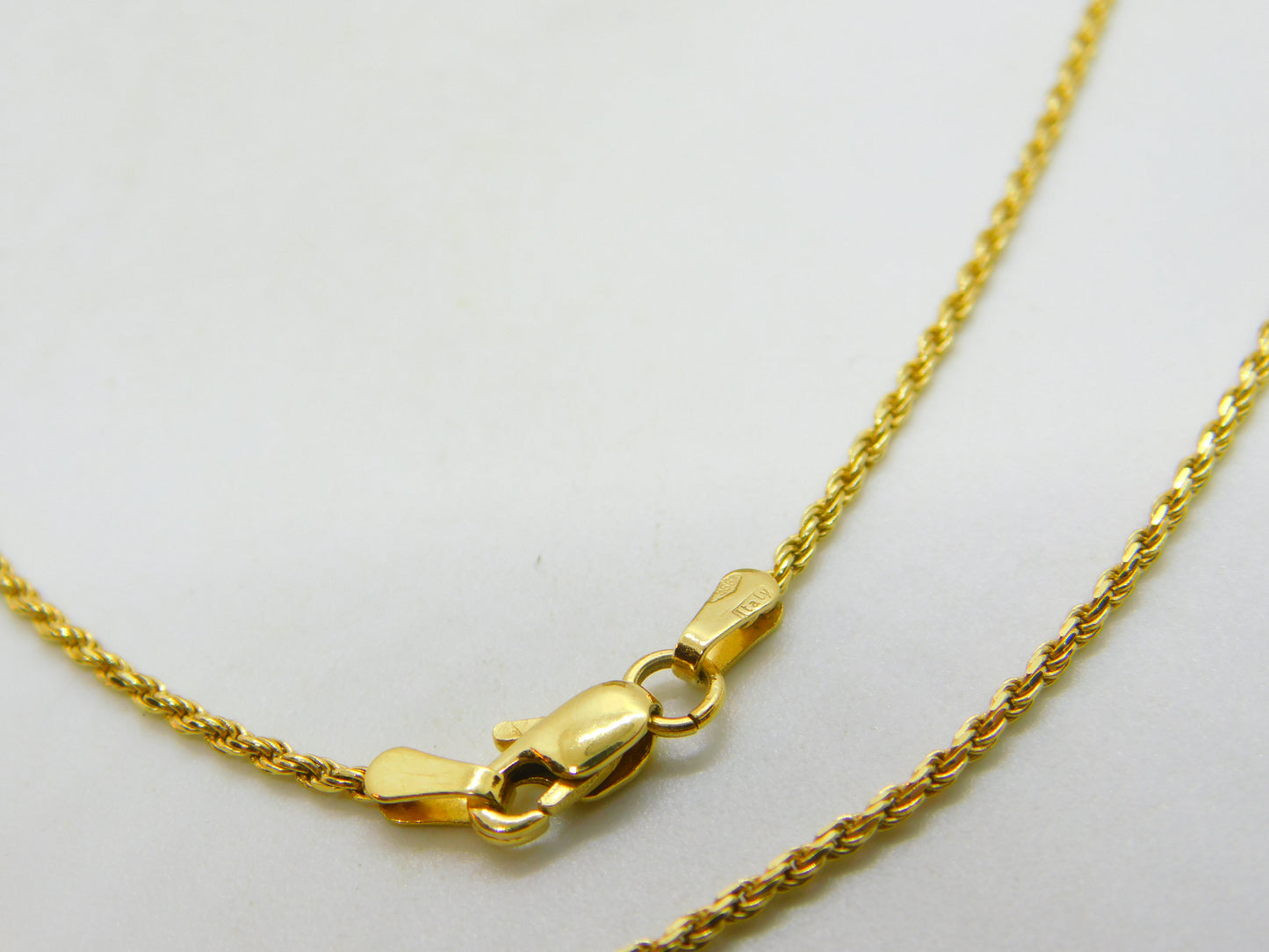 Italian 14ct Yellow Gold Rope Chain Necklace 60cm/24" Length Vintage c1990