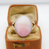 Victorian 9ct Rose Gold Angel Skin Coral Classical Cameo Signet Ring c1880