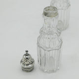 Victorian Pair of Sterling Silver Cut Glass Condiment Casters Antique 1860 London