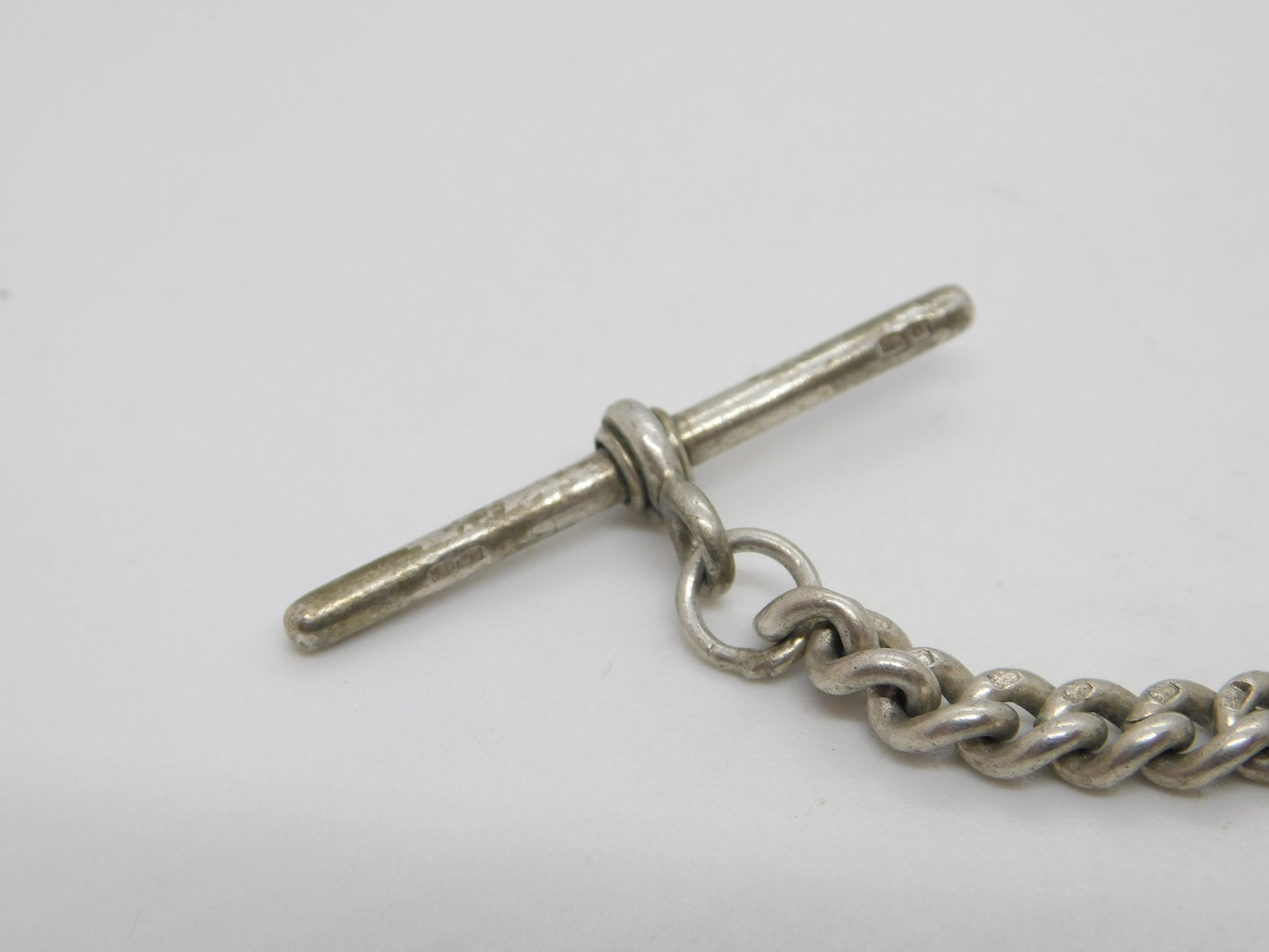 Sterling Silver Graduating Albert Watch Chain Antique 1913 Birmingham Deco