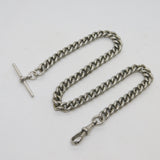 Edwardian Sterling Silver Curb Link Albert Watch Chain Antique London 1909