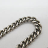 Edwardian Sterling Silver Curb Link Albert Watch Chain Antique London 1909
