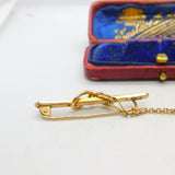 Edwardian 9ct Gold & Seed Pearl Set Lovers Knot Brooch Antique c1910