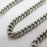 Edwardian Sterling Silver Curb Link Albert Watch Chain Antique London 1909
