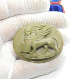Grand Tour Georgian Large Carved Lava 'Lion of Saint Mark' Cameo c1790 Antique