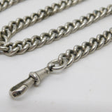 Edwardian Sterling Silver Curb Link Albert Watch Chain Antique London 1909