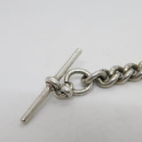 Edwardian Sterling Silver Curb Link Albert Watch Chain Antique London 1909
