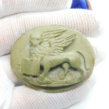 Grand Tour Georgian Large Carved Lava 'Lion of Saint Mark' Cameo c1790 Antique