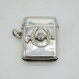 Edwardian Sterling Silver Hunting Riding Vesta Case Antique 1904 Birmingham