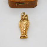9ct Yellow Gold Wise Owl Charm Pendant Vintage 1961 Birmingham