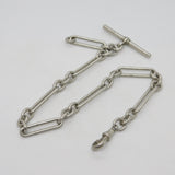 Victorian Sterling Silver Trombone Link Watch Chain Antique 1893 Birmingham