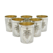19th Century French .950 Silver Set of Six Shot Cups Antique c1890 Paris Alphonse Debain