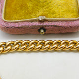 Edwardian 15ct Yellow Gold Curb Link Charm Bracelet & Heart Clasp Antique c1910