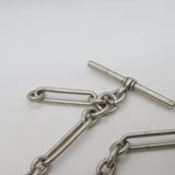 Victorian Sterling Silver Trombone Link Watch Chain Antique 1893 Birmingham