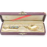 Boxed Italian .900 Silver Gilt Floral Micro-Mosaic Souvenir Spoon c1900