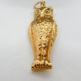9ct Yellow Gold Wise Owl Charm Pendant Vintage 1961 Birmingham