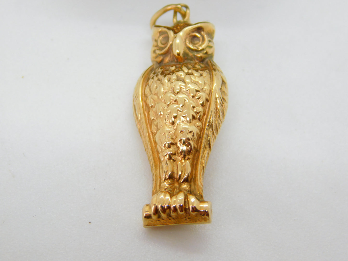 9ct Yellow Gold Wise Owl Charm Pendant Vintage 1961 Birmingham