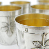 19th Century French .950 Silver Set of Six Shot Cups Antique c1890 Paris Alphonse Debain